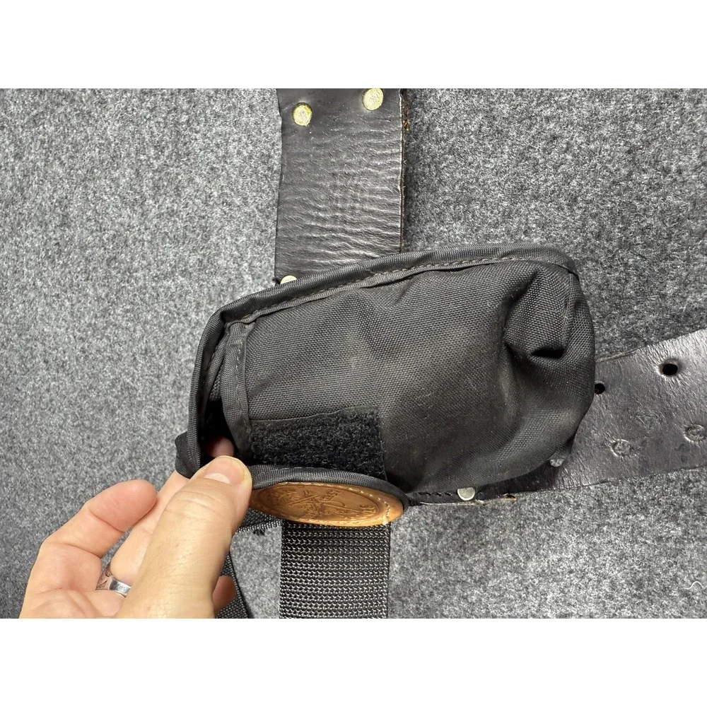 Klein‎ Tools Work Belt 36  Black Leather Nylon Utility Pouch Heavy Duty Workwear